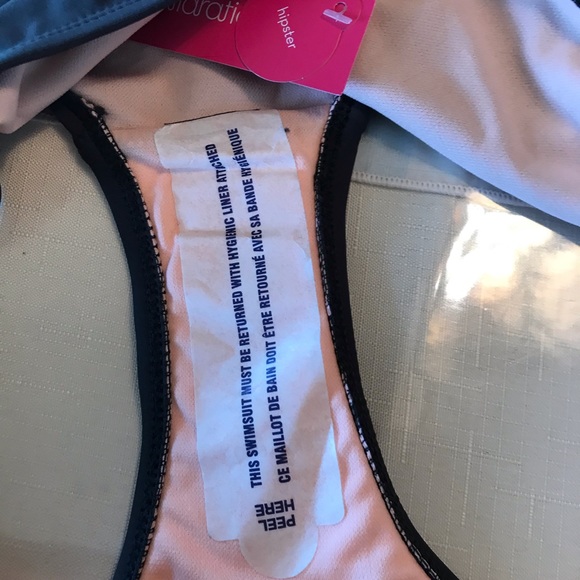 Xhilaration Grey w Pink Lining Laser Cut Swimsuit - Picture 9 of 9